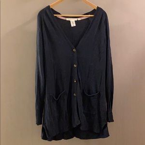 Long navy cardigan